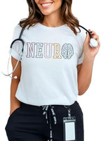 Retro Neuro Department Brain Shirt, Varsity Style Nurse Gift, Neurology Matching Staff Shirts, Nurses, Doctors Appreciation Week T-Shirt, Unisex Short Sleeve Tee Natural