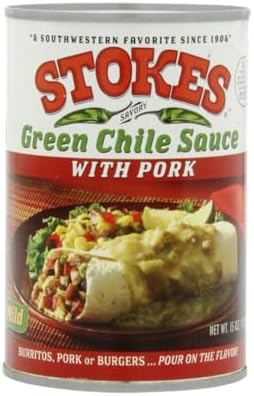Stokes Green Chile Sauce with Pork (12 Cans)