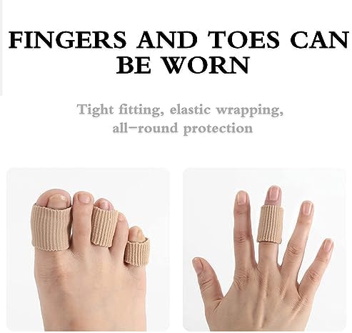 Cuttable Toe Tubes Sleeves 5 Pack, Made of Elastic Fabric Lined with Silicone Gel, Toe Sleeve Protectors for Bunion, Hammer Toe, Callus Corn, Blister