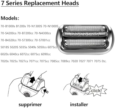 73S Series 7 Replacement Shaver Head Compatible with Braun S7 Replacement Head & for Braun Series 7 360 flex Replacement Head,for Braun Series 7 5764 7020s 7025s 7085cc 7027cs 7071cc