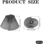 20 Pcs Tulip Hearing Aid Domes,Universal Replacement Ear Tips Kit for Standard Receiver BTE/RIC Hearing Aids,Dark Gray Split Ear Rub Piece Comfortable Great for Open Air