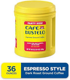 Café Bustelo Espresso Ground Coffee, Dark Roast, 36-Ounce Canister