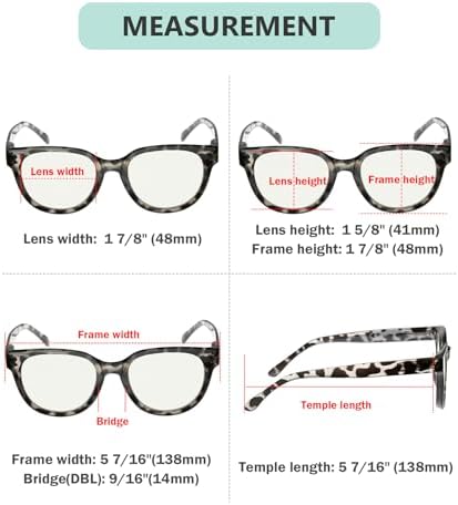 Eyekepper Blue Light Filter Multifocus Progressive Computer Readers Women - Oversize Noline Trifocal Reading Glasses
