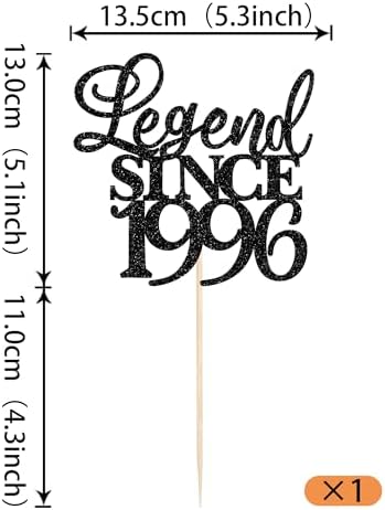 Rsstarxi 1 Pack Legend Since 1996 Cake Topper Glitter Thirty Cheers to 30th Birthday Cake Decorations for Happy 30th Men and Women Birthday Wedding Anniversary Party Cake Decorations Black