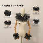 Elizabethan Renaissance Collar and Cuffs Set Elegant Historical Clown Collar Accessories for Women