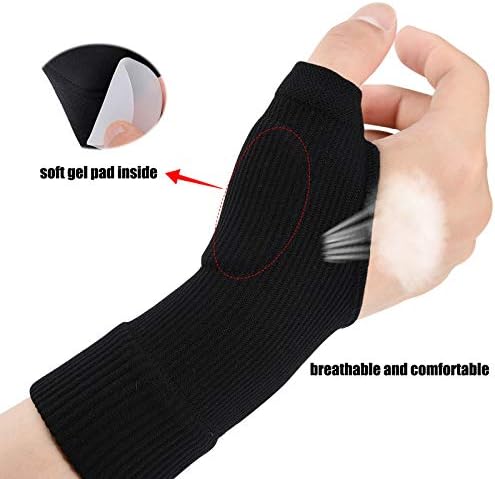 Thumb Arthritis Compression Gloves(1 Pair),Breathable Wrist Support Brace Fingerless Glove with Gel Hand Injury Pads,Comfortable Carpal Tunnel for Thumb Wrist Relieve Pain