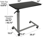 Vaunn Medical Pneumatic Adjustable Overbed Bedside Table with Wheels (Hospital and Home Use)