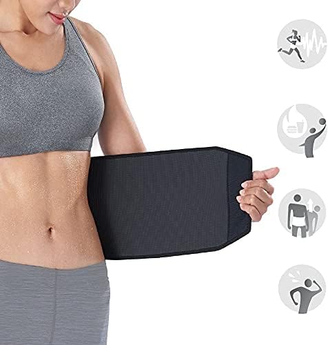Bracoo Waist Trimmer Sweat Band for Women & Men, Sauna Belt for Lower Belly Fat, Adjustable Stomach Wrap for Workout, SE22