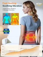 ALLJOY 67" Cordless Heating Pad for Back Pain Relief FSA Eligible HSA, Mothers Day Gifts for Women Mom Men Dad, Portable Lower Back Massager with 3 Heat 5 Vibration, Wireless Heating Pad for Cramps