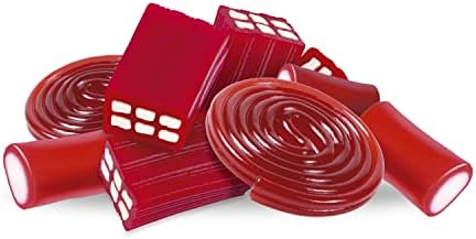 Fini Sensation Red Mix I Variety Mix of Strawberry flavored Gummy Candy in the Shape of Shape of Bricks, Studs and Spirals I 165g 5.82 ounce