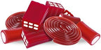 Fini Sensation Red Mix I Variety Mix of Strawberry flavored Gummy Candy in the Shape of Shape of Bricks, Studs and Spirals I 165g 5.82 ounce