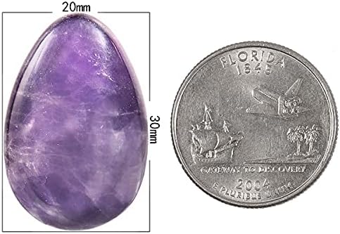 TUMBEELLUWA 4pcs Reiki Crystal Stone Eggs Kit Polished Natural Palm Pocket Stones for Stress Removing, Amethyst+Rose Quartz+Rock Crystal+Tiger’s Eye