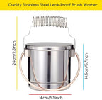 MEEDEN Portable Paint Brush Washer: Stainless Steel Artist Brush Cleaner with Extra Large Capacity - Paint Brush Holder for Oil & Acrylic Painting