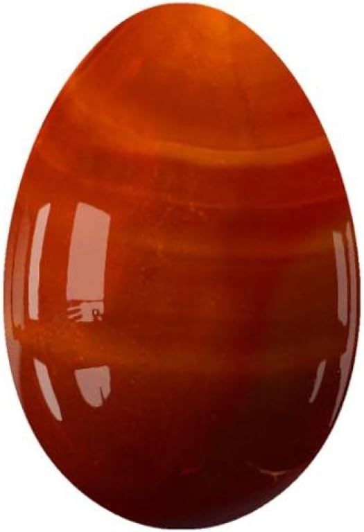 Undrilled Yoni Egg Natural Stone Jade Egg for Kegel Exercise Rose Quartz Yoni Egg,Carnelian,40x25mm