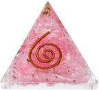 Amazing Gemstone Rose Quartz Orgone Pyramid - 30mm Small Orgonite Pyramids with Crystals and Healing Stones - Authentic Organite Gifts