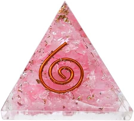 Amazing Gemstone Rose Quartz Orgone Pyramid - 30mm Small Orgonite Pyramids with Crystals and Healing Stones - Authentic Organite Gifts