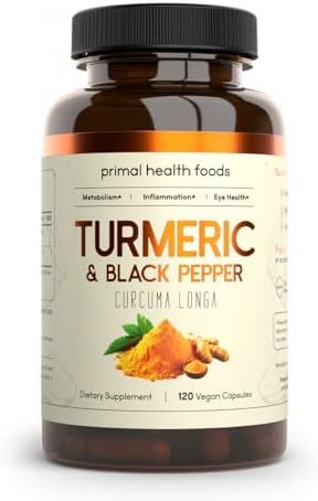 Turmeric Curcuma 1000 mg 60 Servings | Inflammation, Metabolism, Eye Health | Vegetarian, Organic, Non-GMO & Gluten Free