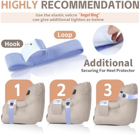 Heel Protectors for Bed Pressure Sores,Foot Boot Pillow Comfort Cushion for Bedridden Patients Remove Bedsores, Ankle Booties Pad for Ulcer Pain Relief While Sleeping