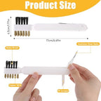 2pcs Kitchen Cleaning Scrub Brush Deep Gas Stove Brass Wire Brushes with Stiff Bristles & Cooktop Scraper Scrubber for Range Hood Grease Grime Rust Cleaner Small Brass Brushes for Pot Pan Household
