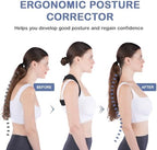 Posture Corrector for Women & Men - Adjustable Upper Back Brace Straightener Suitable for Lumbar, Shoulder, Neck, Scoliosis, Providing Comfortable Elastic Support and Pain Relief