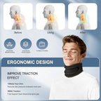Neck Brace,Support Cervical Collar,Relieve Cervical Pain&Pressure for Men&Women,Skin-Friendly Fabric,Memory Foam Wrapped in Silicone Breathable Hard Frame (Black)