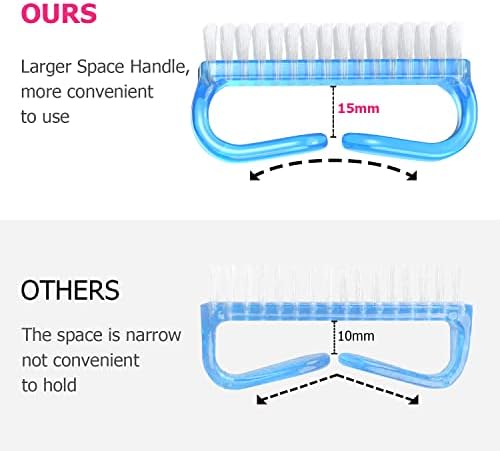 Handle Grip Nail Brush, Hand Fingernail Brush Cleaner Scrubbing Kit Pedicure for Toes and Nails Men Women (4 Pack)
