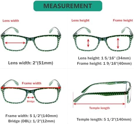 Eyekepper 4 Pack Reading Glasses Polka Dots Design Readers for Women Reading