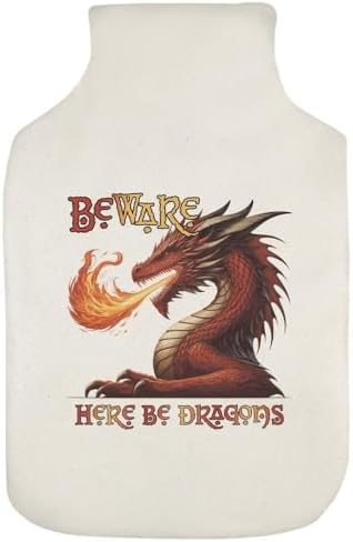 Azeeda 'Beware Here Be Dragons' Hot Water Bottle Cover (HW00050260)