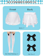 SOMSOC Women's Oktoberfest Costume German Bavarian Costume Outfit Dirndl Dress Bow Hair Ties for Oktoberfest Halloween Party