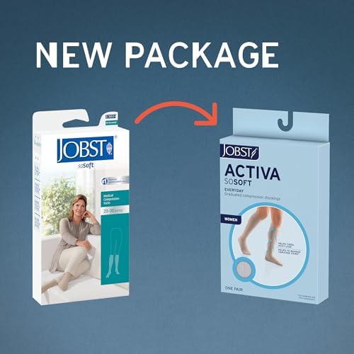 JOBST ACTIVA SoSoft 20-30 mmHg Compression Socks Knee High Closed Toe, Ribbed Design