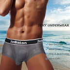ZONBAILON Mens Sexy Underwear See Through Super Thin Breathable Mesh Boxer Briefs Stretchy M L XL 2XL 3XL