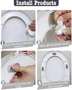 Toilet Seat Bumpers for Use With Bidet, Suitable for Bidet Kits, Toilet Seat Spacers, Stops Sliding & Wobbling, Premium Adhesive Pads - 4 Pack