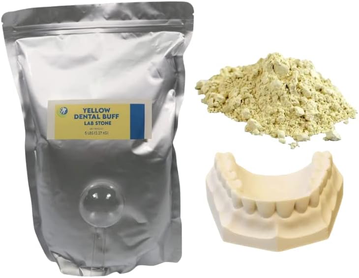5LB. Yellow Buff Stone - Gypsum Type III – All Purpose Compound- Resalable Mylar Bag – Casting Model Stones – Used in Dental Lab, Arts and Crafts - 5LB Per Bag