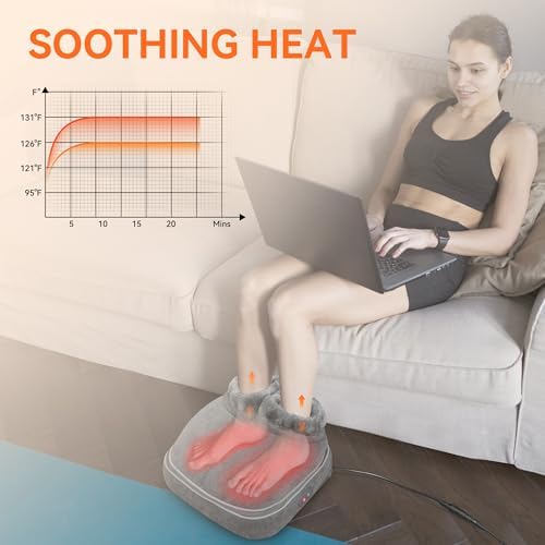 Snailax Shiatsu Foot Massager Machine with Heat, Electric Feet Massage for Deep Kneading Therapy, Plantar Fasciitis Relief and Circulation,Relax for Home or Office Use, Foot Warmers for Women,Men