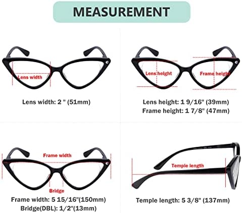Eyekepper 4-pack Reading Glasses for Women Cateye Readers Oversized
