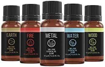Mystic Moments | Chinese Elements Essential Oil Blend Gift Pack 5x10ml | Wood, Fire, Earth, Metal & Water