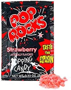 Pop Rocks Strawberry Bulk (0.33 oz) – 72 Pack Strawberry Flavored Pop Rocks Popping Candy, Retro Crackling Rock Candy for Halloween, Christmas, Easter, Valentine’s Day & Parties – By Dr. Variety