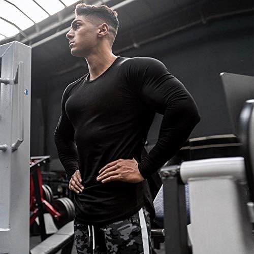 Mens Gym Workout Slim Fit Short Sleeve T-Shirt Cotton Performance Athletic Shirts Running Fitness Tee Loungewear