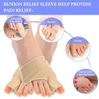 Bunion Corrector Relief Sleeve Toe Socks for Hallux Valgus Big Toe Separator Straighteners Alignment Relief Gel Pad Non-Slip Toe Spacer for Women Men Day Night Support Hallux Valgus Guard
