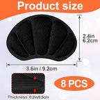 Joez Wonderful 4 Pairs Kids Heel Pads for Shoes Too Big, Self-Adhesive Grips Liner for Loose Shoe, Non Slip Soft Shoe Filler Inserts Cushion for Toddlers Girls Boys (Black)