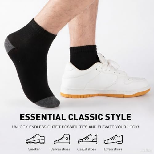 30 Pairs Ankle Socks For Men - Lightweight Mens Socks Size 9-12 Thin Casual Quarter Bulk Socks