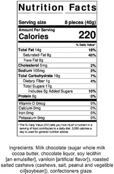 Arndts Fudgery Premium Chocolate Covered Candy (Milk Chocolate Covered Cashews (2.5 Pound Bag))