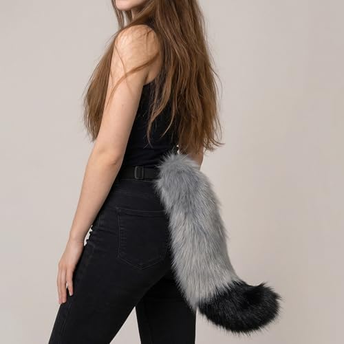 SMILETERNITY Faux Fur Furry Animal Cat Fox Tail for Halloween Party Cosplay Costume Accessories