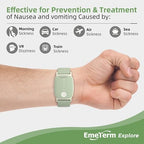 EmeTerm Explore FDA-Cleared Anti-Nausea Wristband IP67 Waterproof Morning Motion Sickness Relief Band Rechargeable Classic Strap Design Drug Free Non-drowsy Without Side Effects Mint Green