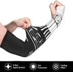 (Black White Music Note) Cooling Arm Sleeves with Thumb Hole Outdoor Gardening Sun Sleeves for Men Women