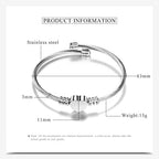 kelistom 316L Stainless Steel Love Heart Charm Bracelet for Women Romantic Gift Silver/Rose/18k Gold Plated OT Clasp Bracelets