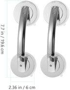 Suction Cup Door Handles 2-Pack Portable Bathroom Grab Bars for Shower Glass Doors Easy Install on Smooth Surfaces Safety Support