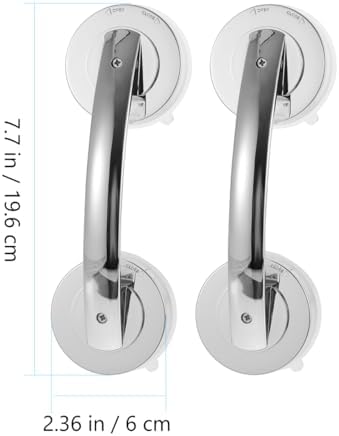 Suction Cup Door Handles 2-Pack Portable Bathroom Grab Bars for Shower Glass Doors Easy Install on Smooth Surfaces Safety Support