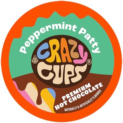 Crazy Cups Seasonal Hot Chocolate, Peppermint Patty Premium Hot Chocolate Hot Cocoa, Single Serve Cups for Keurig K Cup Brewers, 22 Count