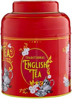 New English Teas Vintage Victorian Tea Caddy with 80 English Teabags (Red)